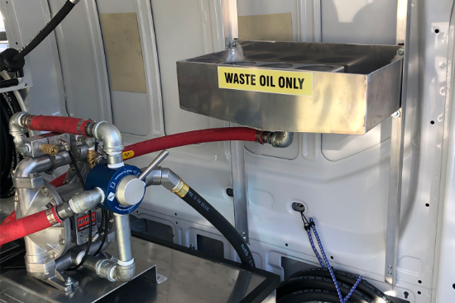 A waste oil receptacle